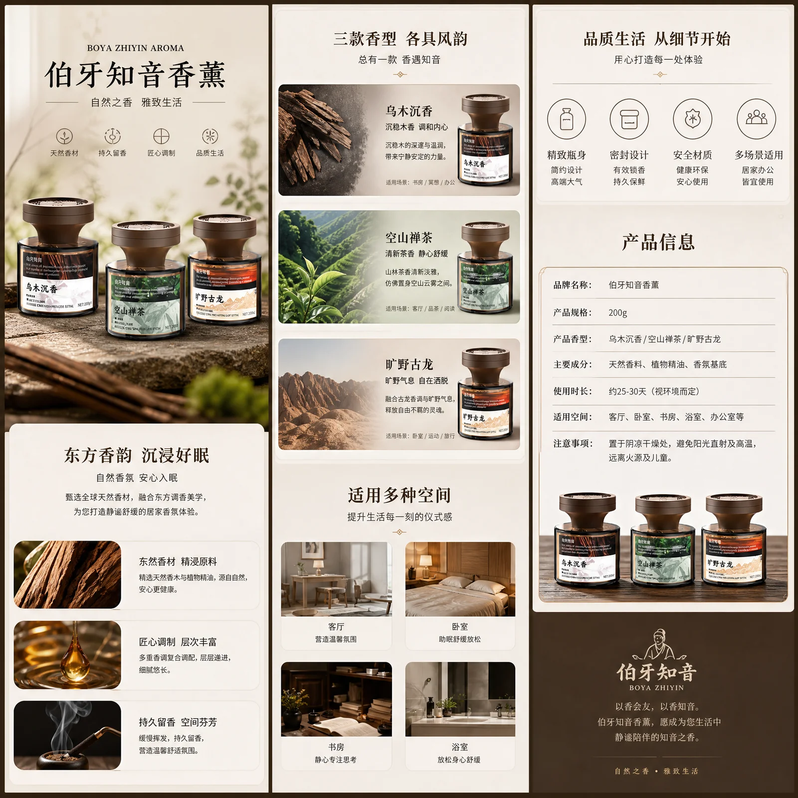 伯牙知音香薰详情页